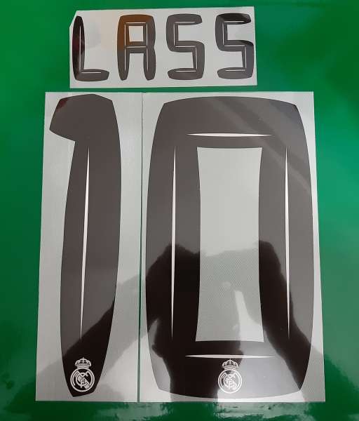 Font Lass #10 Real Madrid 2010-2011 home shirt jersey black nameset