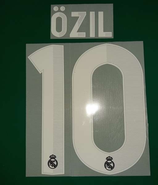 Font Ozil #10 Real Madrid 2012-2013 away third shirt white nameset