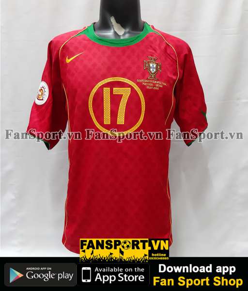 Áo đấu Ronaldo 17 Portugal Euro Final 2004 home shirt jersey 2005 2006