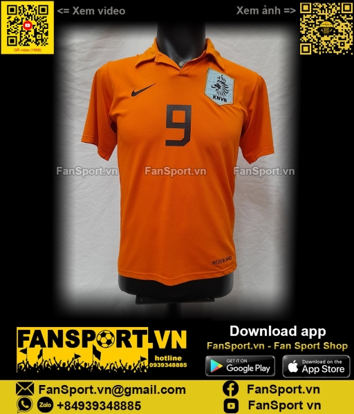 Áo Nistelrooy 9 Netherlands 2006 2007 2008 home shirt Hollands 119324