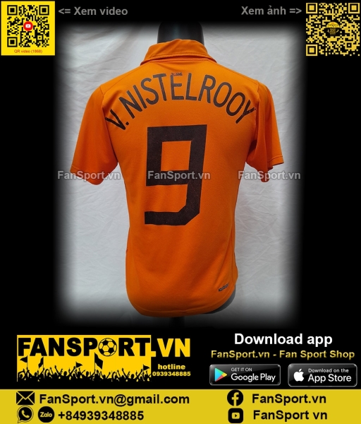 Áo Nistelrooy 9 Netherlands 2006 2007 2008 home shirt Hollands 119324