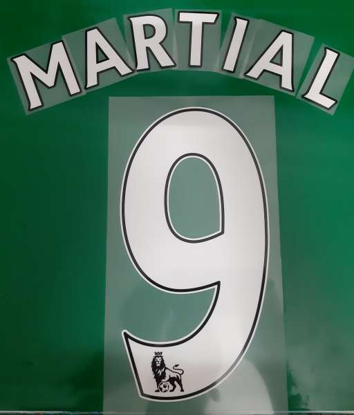 Font Martial #9 Manchester United Premier League home nameset white