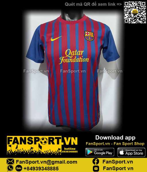 Áo đấu Barcelona 2011-2012 home shirt jersey red blue 419860-486 Nike