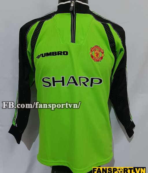 Áo thủ môn Manchester United 1998-1999-2000 home shirt jersey green GK