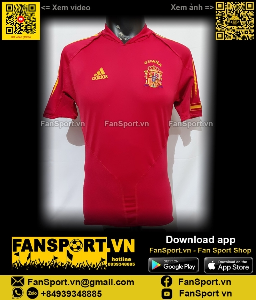 Áo đấu Spain 2003-2004-2005 home shirt jersey red 600179 Adidas