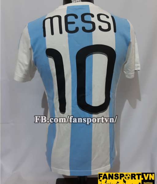Áo T-shirt Messi #10 Argentina 2011-2012 blue white