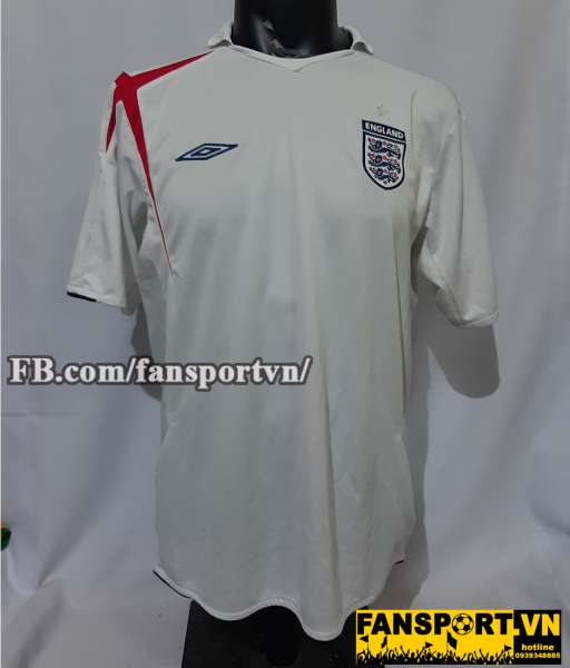 Áo đấu England 2005-2006-2007 home shirt jersey white