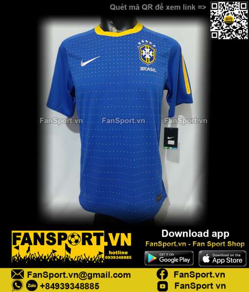 Áo đấu Brazil 2010-2011 away shirt jersey blue 369251 Nike BNWT