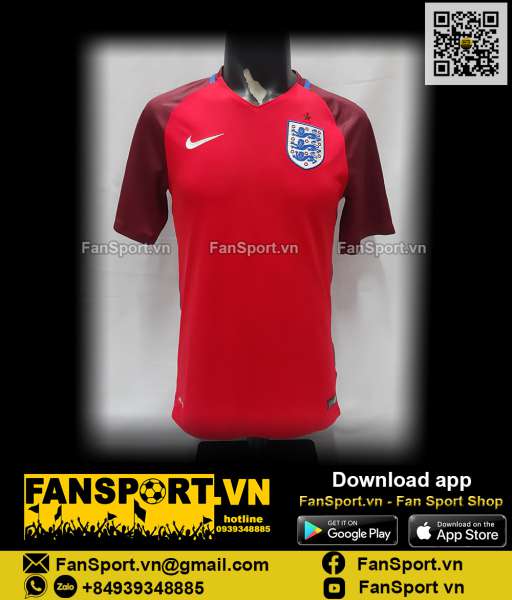 Áo đấu England 2016-2017 away shirt jersey red Euro 724608 Nike