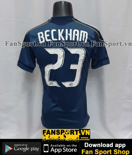 Áo đấu Beckham #23 LA Galaxy 2011-2012 away shirt jersey blue