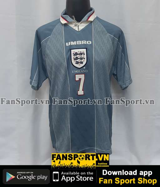 Áo đấu #7 England 1995-1996 away shirt jersey grey
