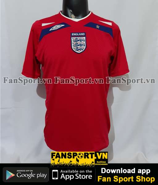 Áo đấu England 2008-2009-2010 away shirt jersey red