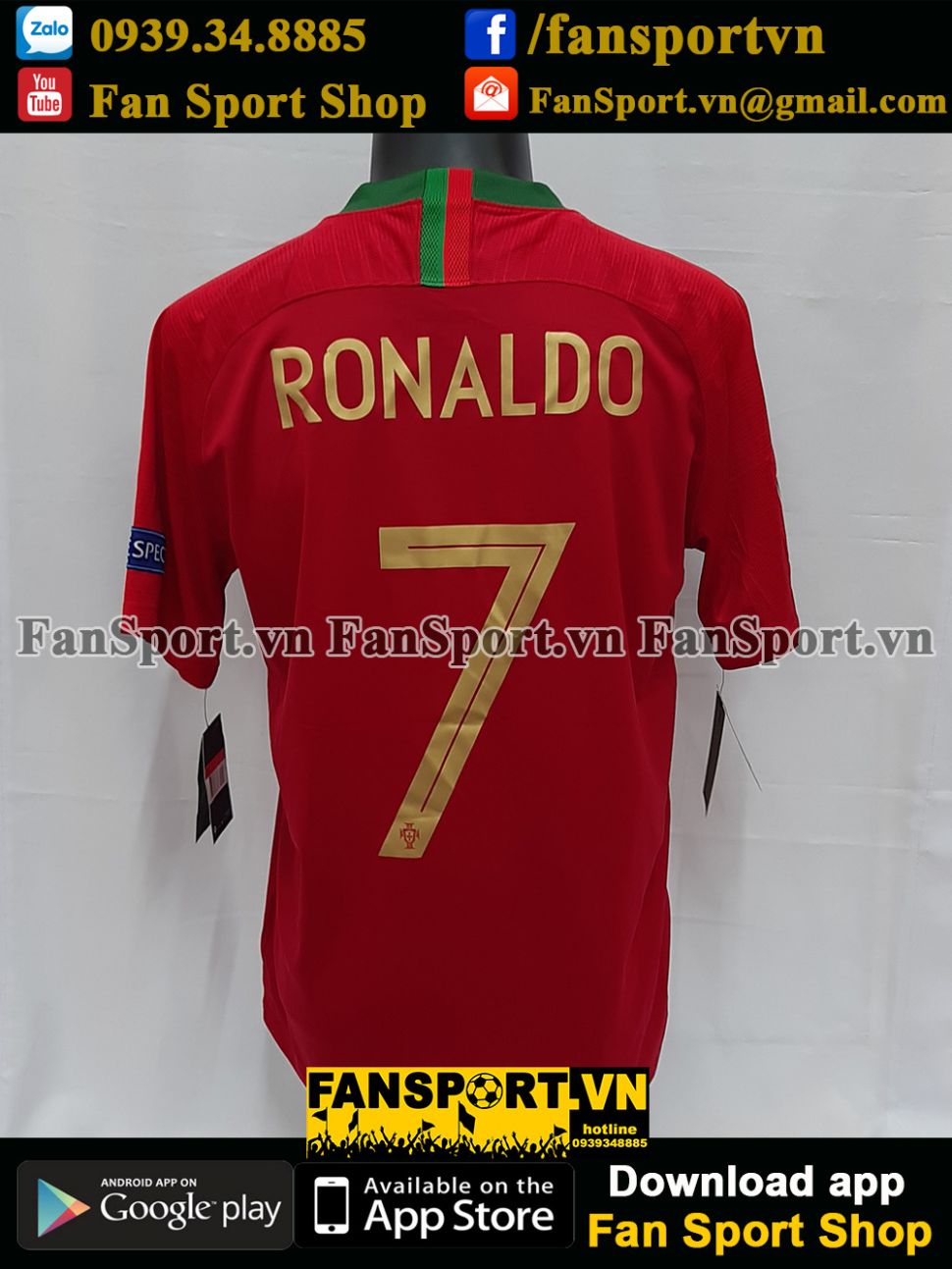 Áo Đấu Ronaldo #7 Portugal 2018-2019 Home Nation League Jersey Shirt |  Fansport.Vn