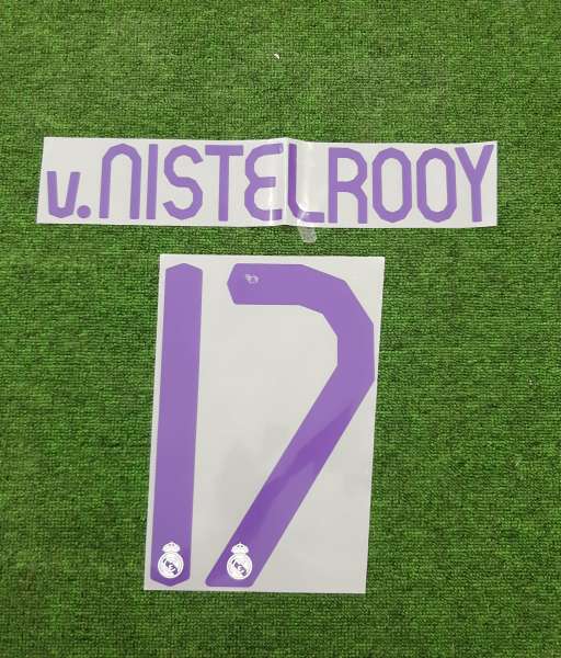 Font Nistelrooy #17 Real Madrid 2007-2008 home purple nameset