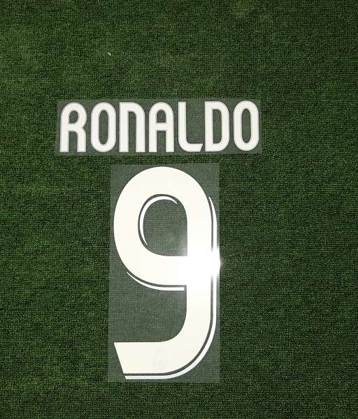 Font Ronaldo #9 Real Madrid 2006-2007 away white nameset