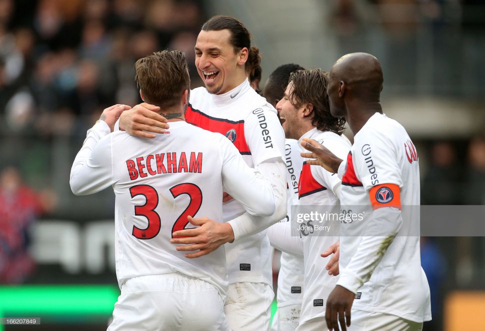 Áo đấu Beckham 32 PSG 2011-2012-2013 away shirt jersey white 424021