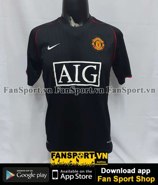 Áo đấu Manchester United 2007-2008 away shirt jersey black