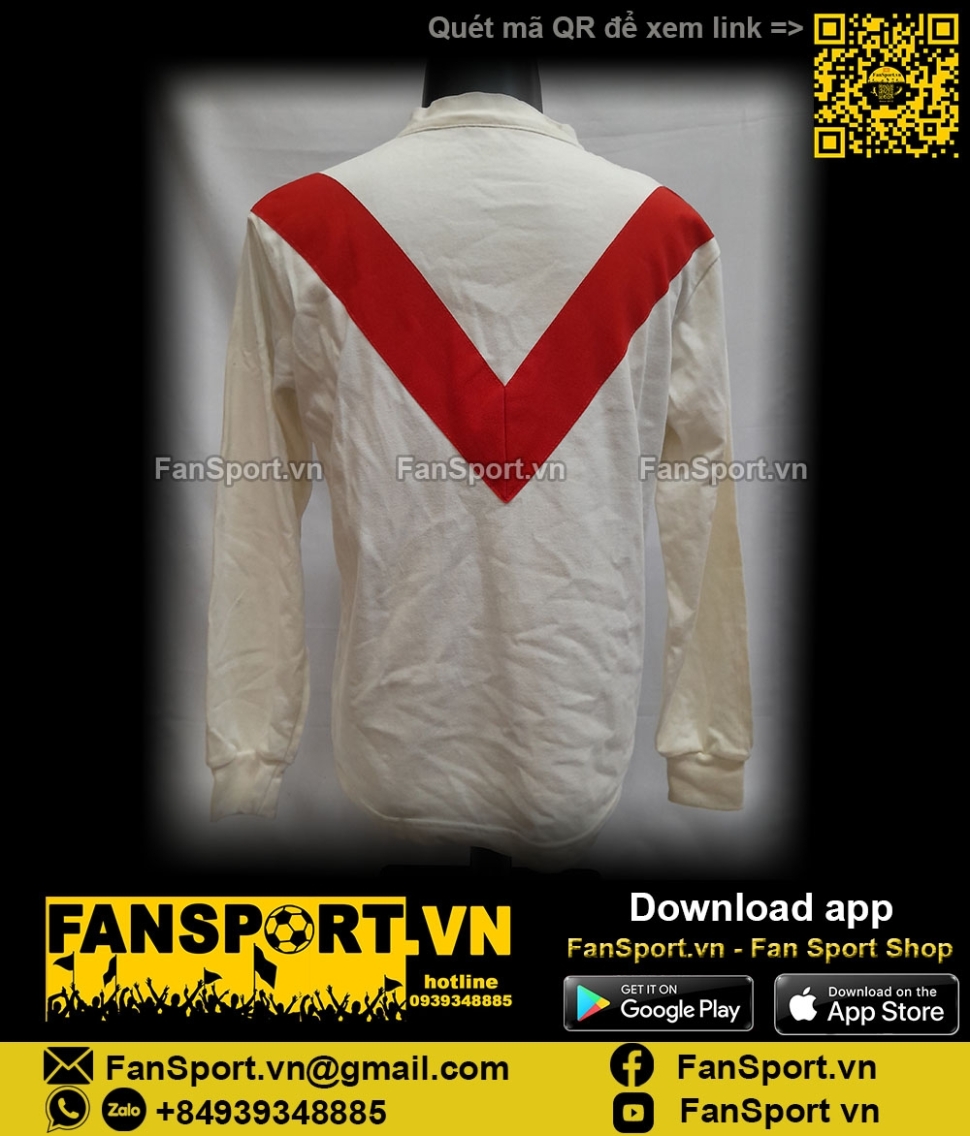 Áo đấu Manchester United 1909-1927 home white shirt jersey Toffs retro