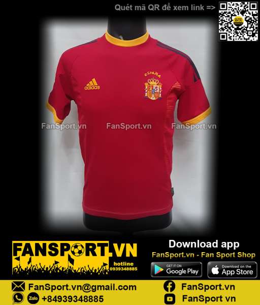 Áo đấu Spain 2002-2003-2004 home shirt jersey red 298547 Adidas