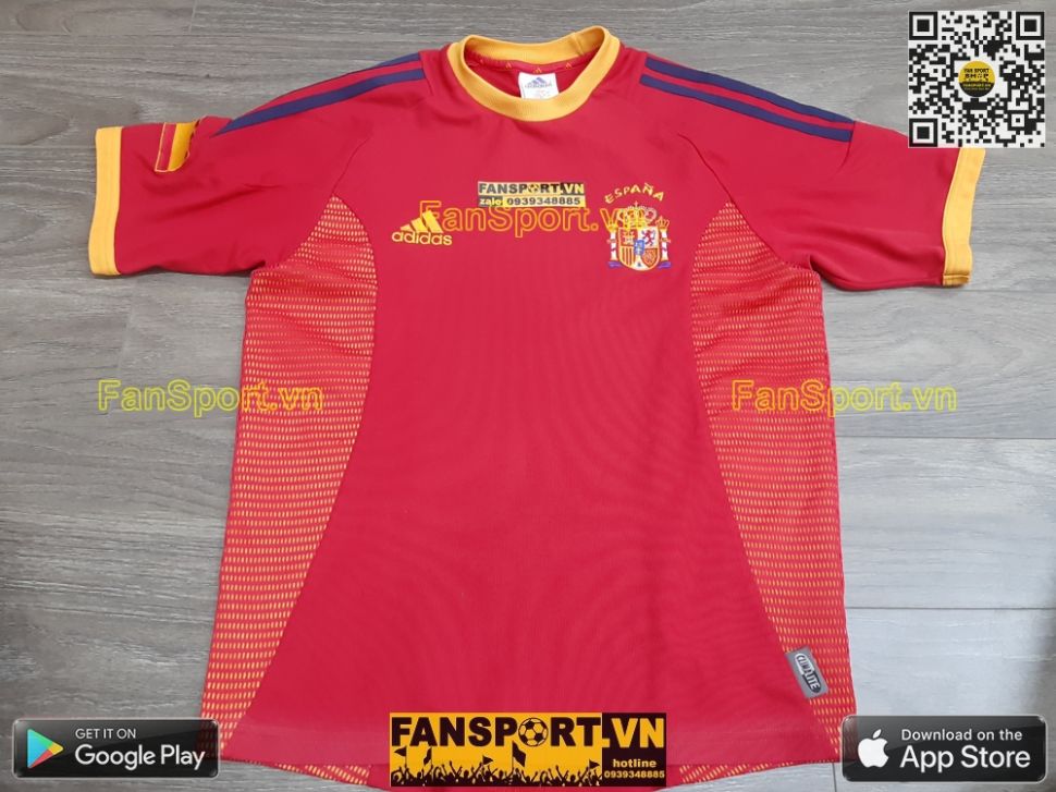 Áo đấu Spain 2002-2003-2004 home shirt jersey red 298547 Adidas