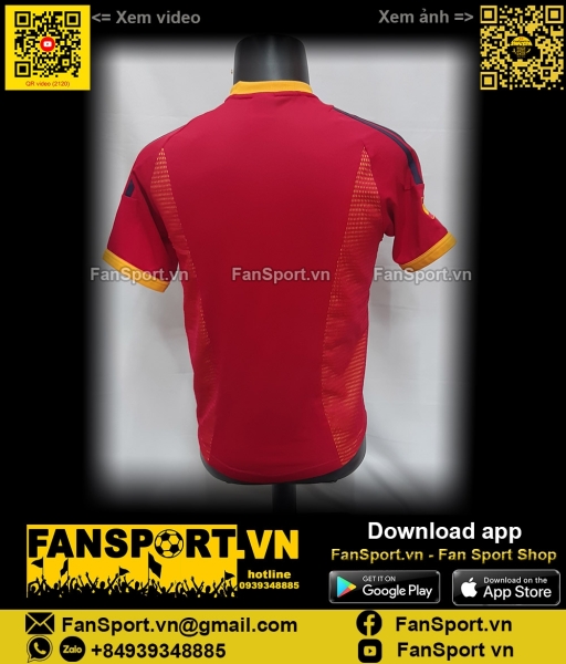 Áo đấu Spain 2002-2003-2004 home shirt jersey red 298547 Adidas XS