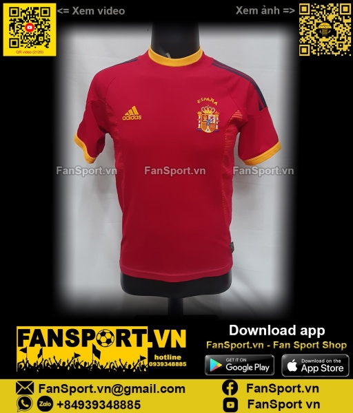 Áo đấu Spain 2002-2003-2004 home shirt jersey red 298547 Adidas XS