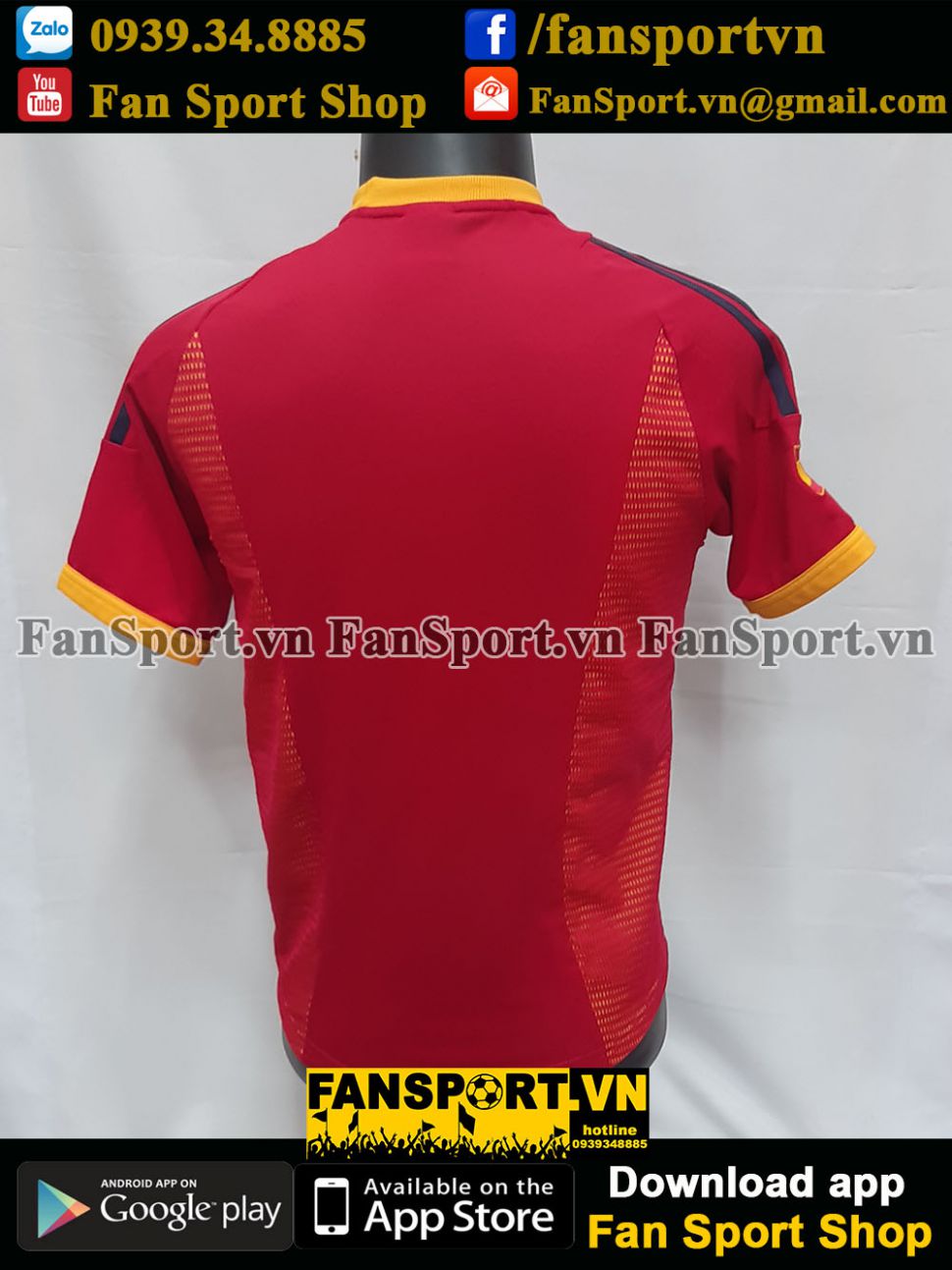 Áo đấu Spain 2002-2003-2004 home shirt jersey red