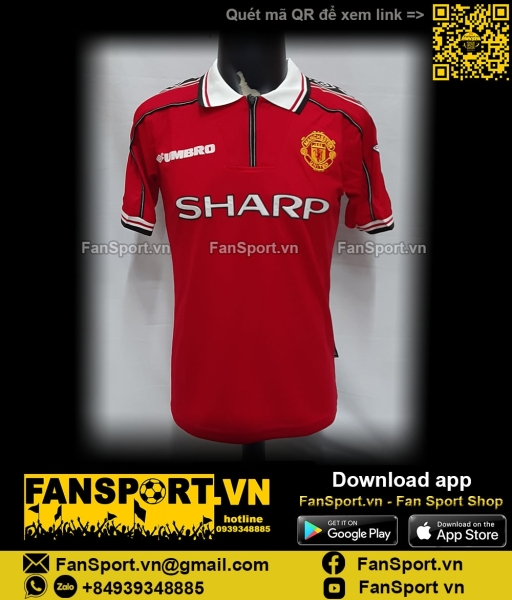 Áo đấu Scholes 18 Manchester United 1998-1999-2000 home shirt jersey