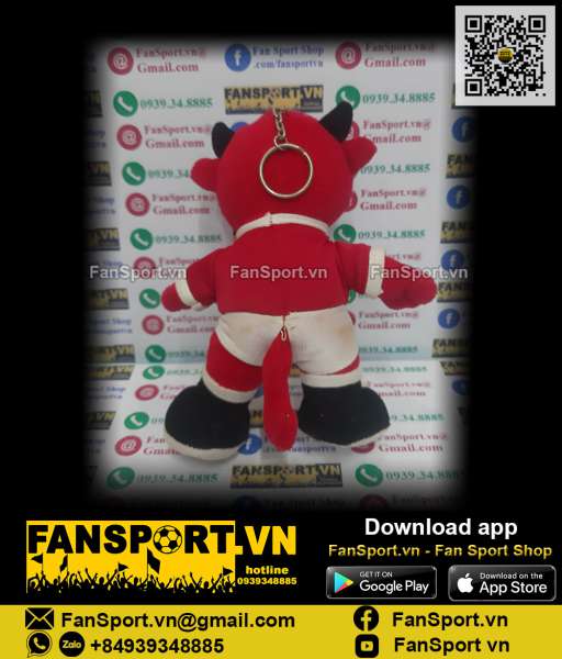 Thú bông móc khóa 16cm Fred The Red mascot Manchester United AIG