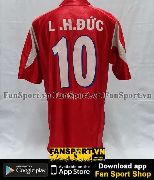 Áo đấu Lê Huỳnh Đức #10 Việt Nam 2002 home shirt jersey red Vietnam