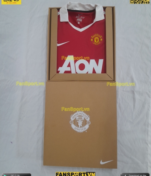 Box áo Manchester United Nike AON 2010-2011 home shirt authentic BNWT