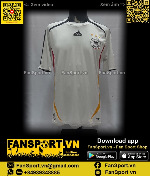 Áo đấu Germany 2005-2006 home shirt jersey white 088339 Adidas