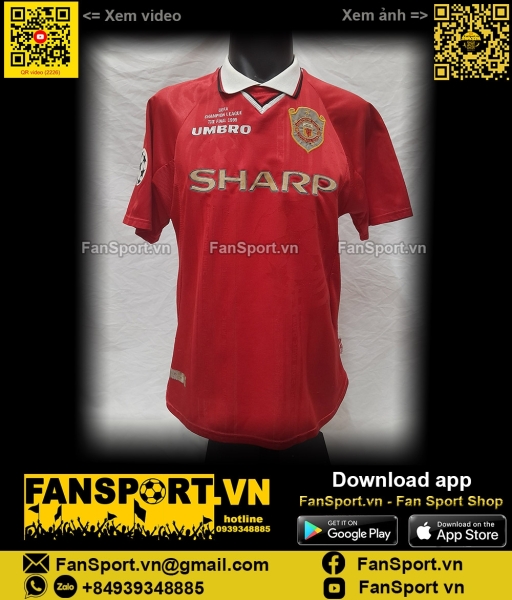 Áo Manchester United Champion League Final 1999 home jersey 1997 1998