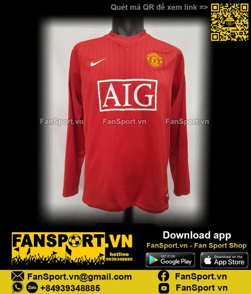 Áo Ronaldo Manchester United 2007 2008 2009 home shirt  jersey 237925