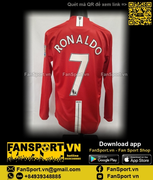Áo Ronaldo Manchester United 2007 2008 2009 home shirt  jersey 237925