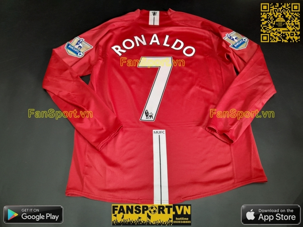 Áo Ronaldo Manchester United 2007 2008 2009 home shirt  jersey 237925