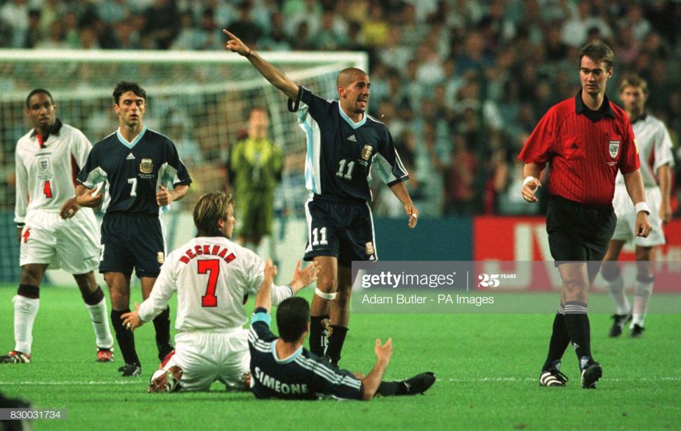 Áo đấu Beckham #7 England 1997-1998-1999 home shirt jersey white long