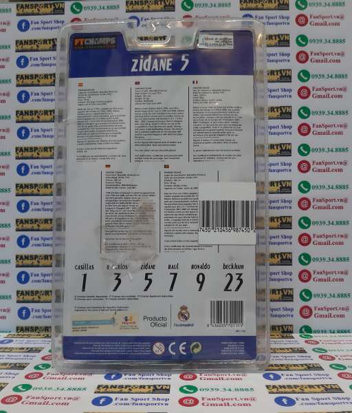 Tượng Zidane #5 Real Madrid 2005-2006 home Ft champs white figure