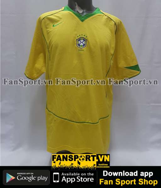 Áo đấu Brazil 2004-2005-2006 home shirt jersey yellow
