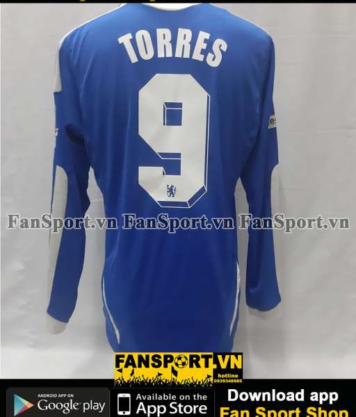 Áo Torres 9 Chelsea FA Cup Final 2012 home shirt jersey blue 2011 long