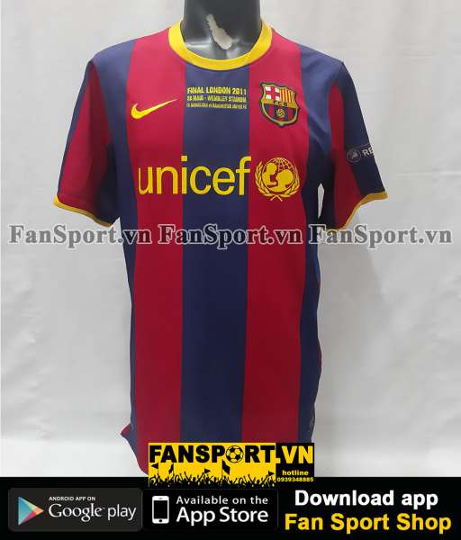 Áo đấu Messi #10 Barcelona Champion League Final 2011 home shirt 2010
