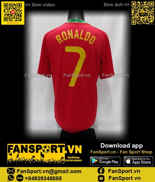 Áo Ronaldo 7 Portugal 2008-2009-2010 home shirt jersey red 265759 Nike
