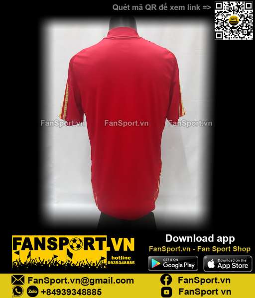 Áo đấu Spain 2008-2009 home shirt jersey red Euro 614398 Adidas
