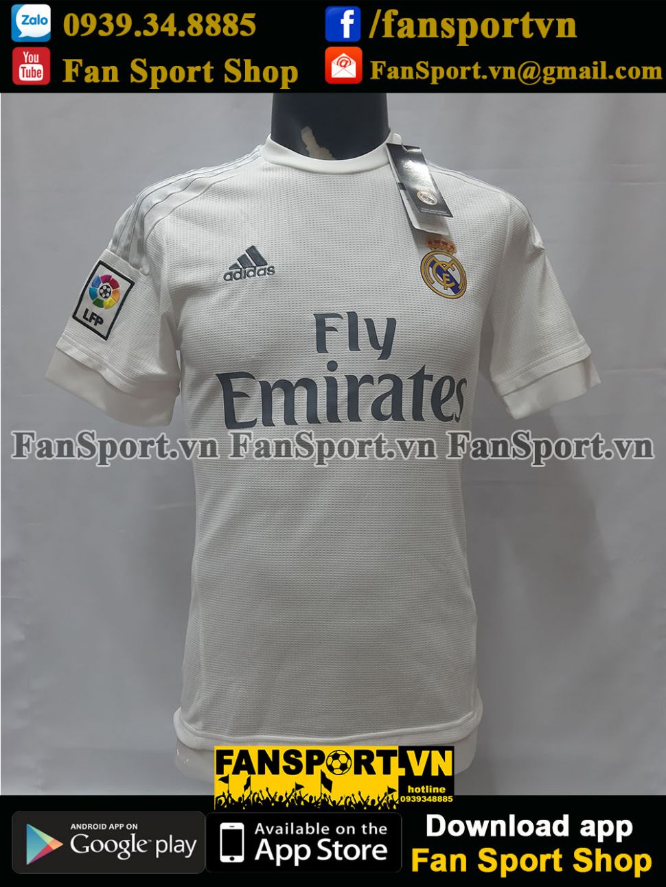 Áo đấu Real Madrid 2015-2016 home shirt jersey white