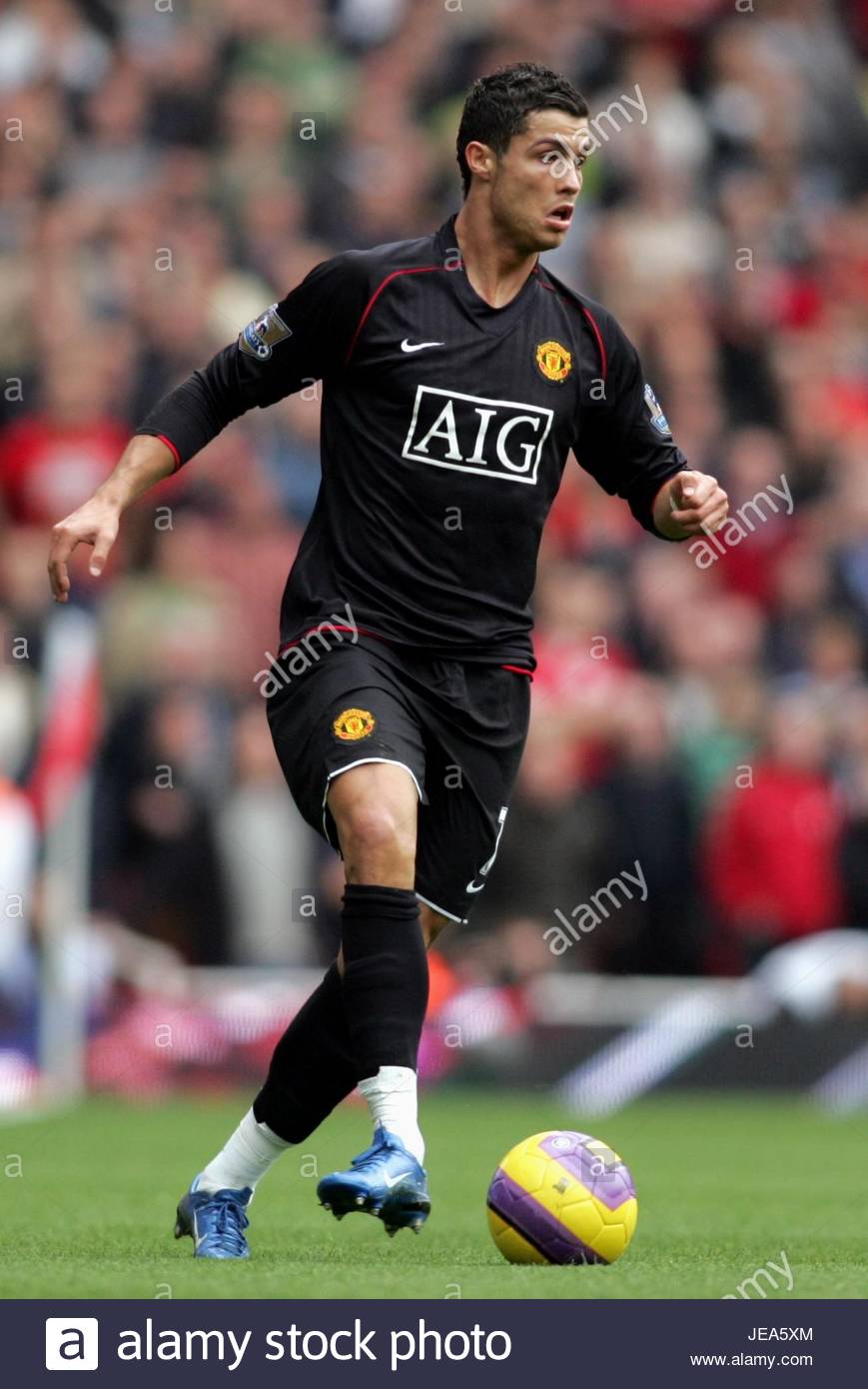 Áo Manchester United 2007-2008 away shirt jersey black long sleeves
