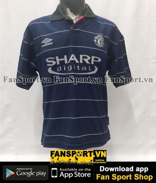 Áo đấu Manchester United 1999-2000 away shirt jersey blue