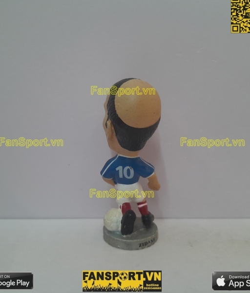 Tượng Zinedine Zidane 10 France 2000-2001-2002 home blue pocket sport