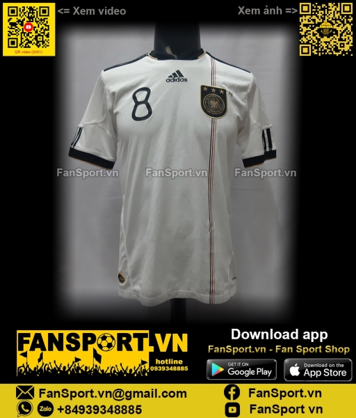 Áo Ozil 8 Germany World Cup 2010 home shirt jersey P41474 2011 2012