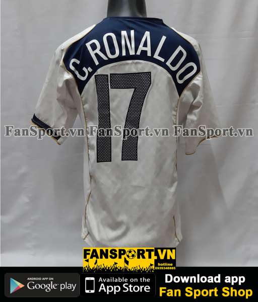 Áo đấu Ronaldo 17 Portugal 2004-2005-2006 away shirt jersey white
