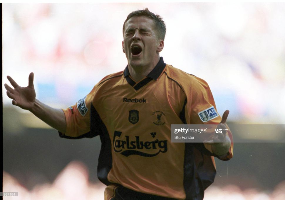 Áo đấu Liverpool FA Cup final 2001 away shirt jersey yellow 2000 2002